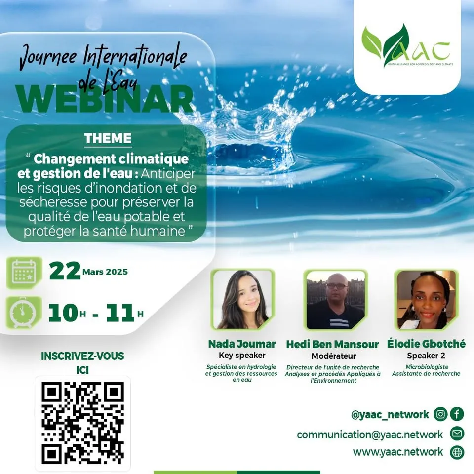 Affiche du premier YAAC Talk, consacré au changement climatique et à la gestion de l'eau